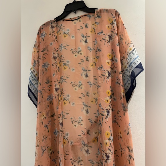 Lucky Brand Floral Border Tie Kimono - Picture 7 of 8